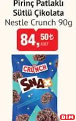 NESTLE CRUNCH PİRİNÇ PATLAKLI SÜTLÜ ÇİKOLATA 90 G